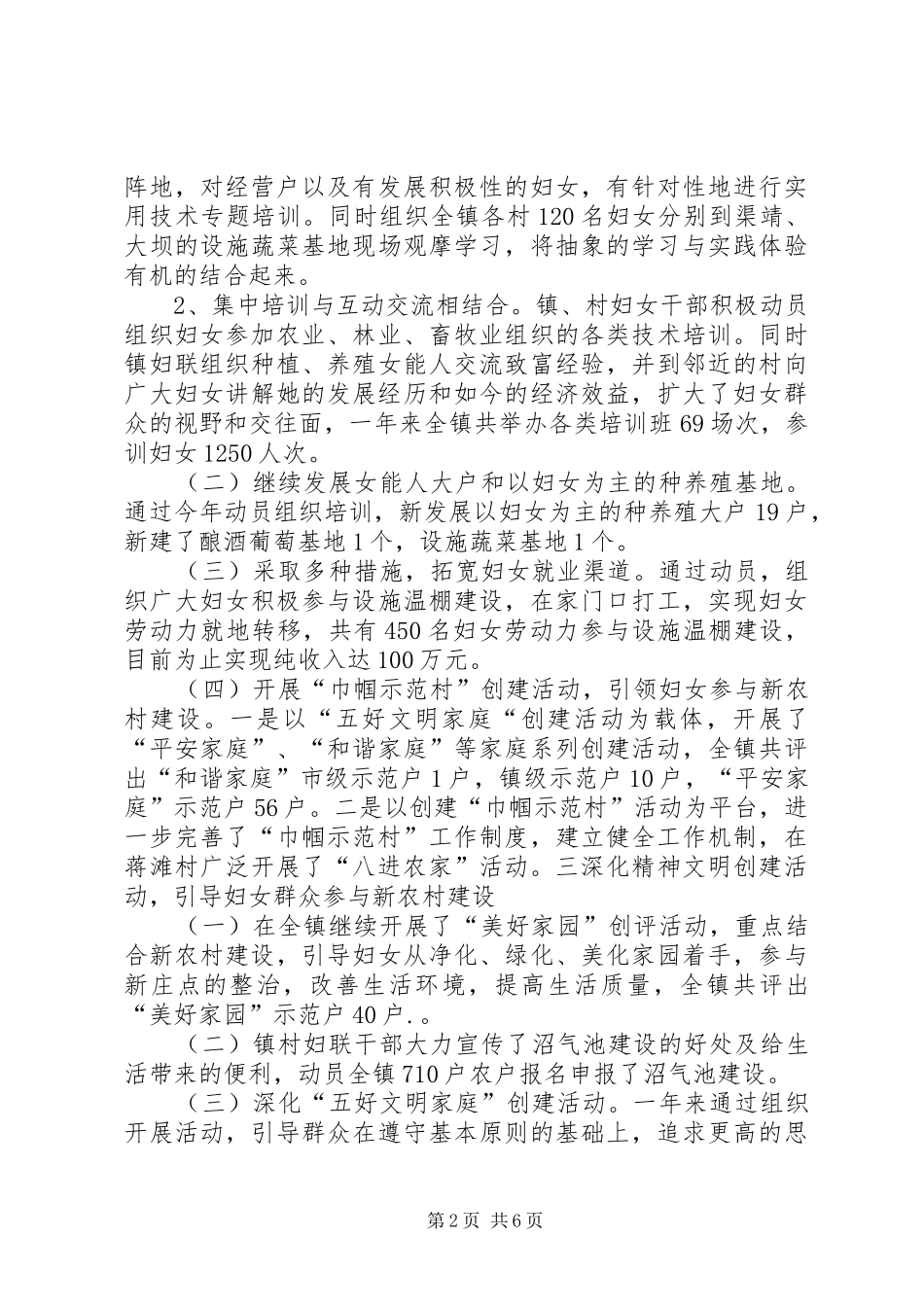乡镇年度农村妇女工作总结 _第2页