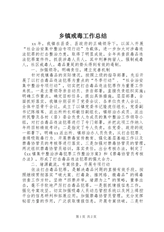 乡镇戒毒工作总结 