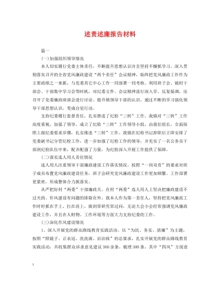 述责述廉报告材料 