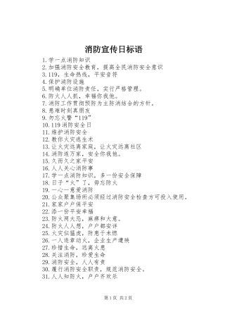 消防宣传日标语