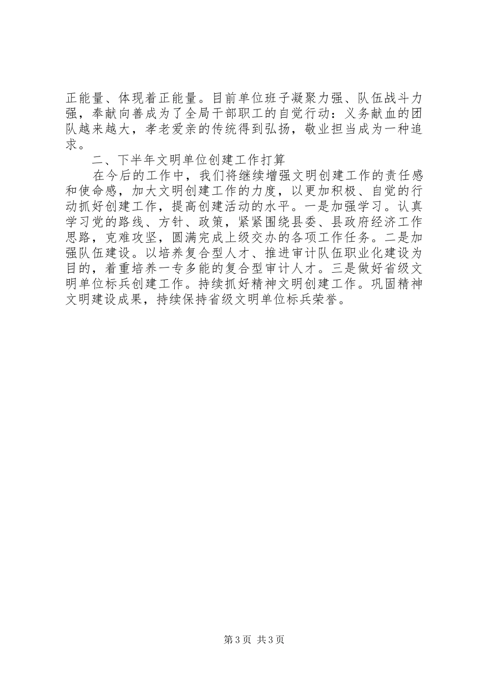 县审计局XX年上半年精神文明建设工作总结 _第3页