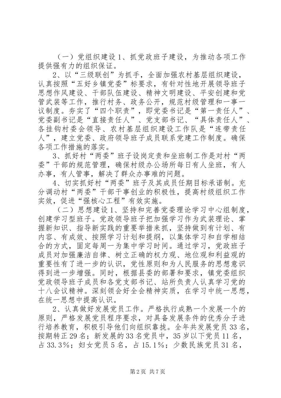 乡镇党委工作总结 _第2页