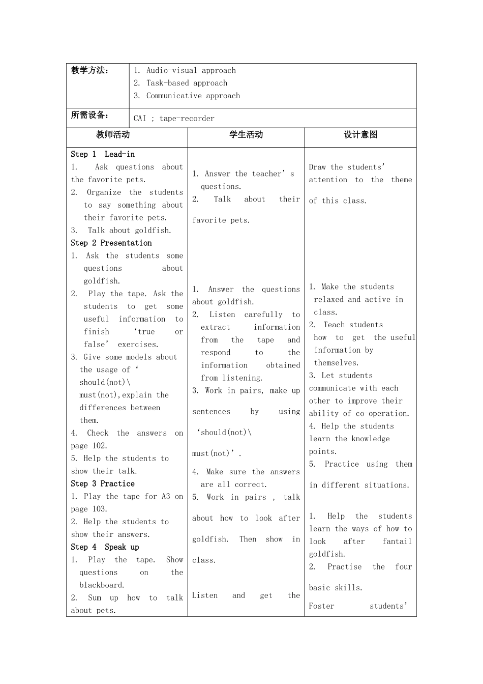 （骨干教师竞赛作品）七年级英语下册《7B Unit 6 Integrated skills》教学案 牛津版_第3页