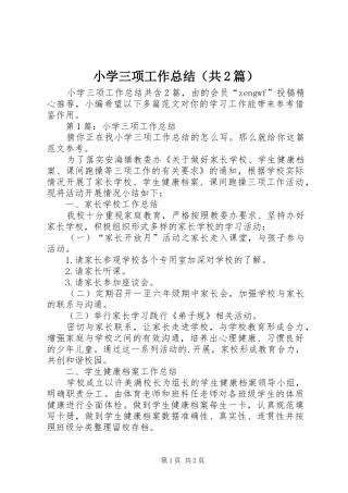小学三项工作总结（共2篇）