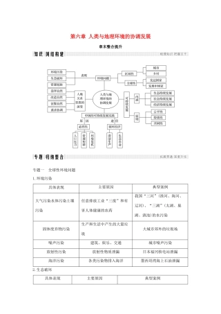 高中地理 第六章 人类与地理环境的协调发展章末整合提升学案 新人教版必修2-新人教版高一必修2地理学案