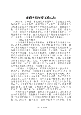 市商务局年度工作总结 