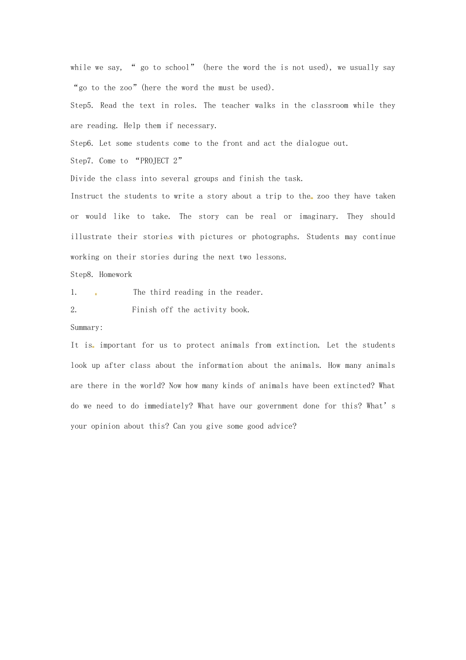 河北省工程大学附属中学八年级英语 lesson 19 Brandy Hates Cats教案_第2页