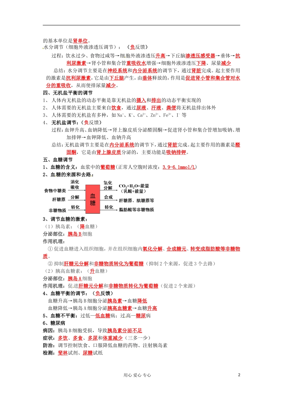 河北省广平县第一中学高中生物《025 人体的内环境与稳态》学案（艺术班）_第2页