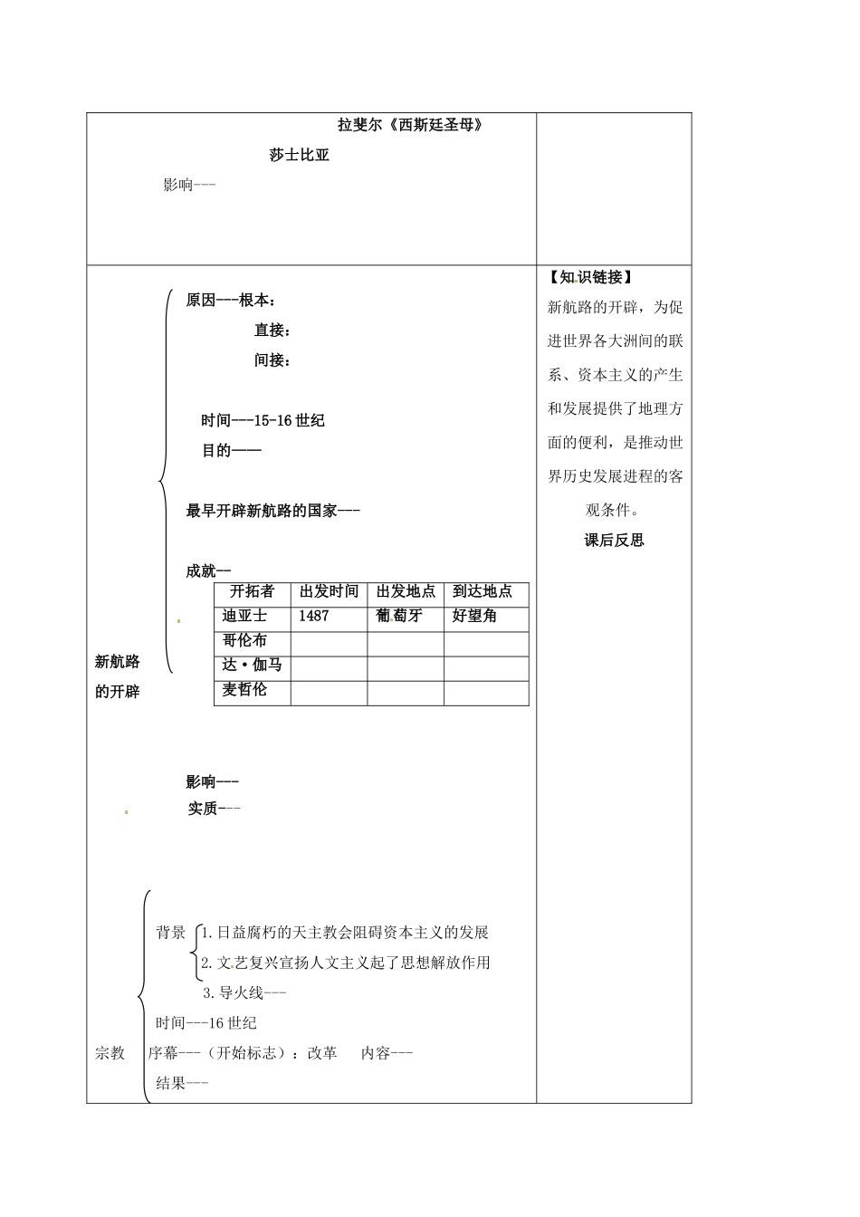 山西省阳泉市九年级历史上册 第12课 西欧走出中古时代导学案1 华东师大版-华东师大版初中九年级上册历史学案_第2页