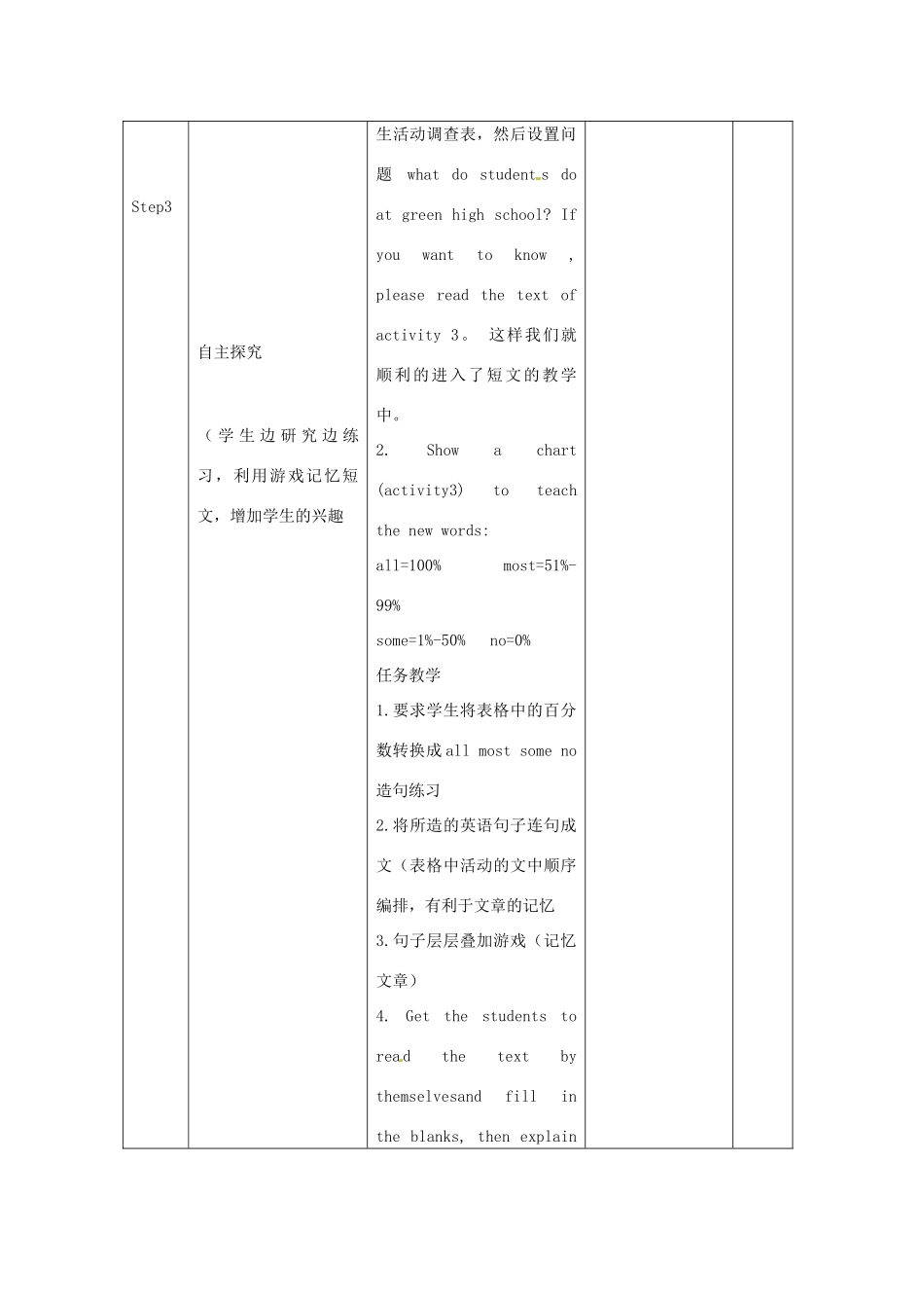 辽宁省凌海市石山初级中学八年级英语上册 Unit 1 How often do you exercise（第2课时）教案 人教新目标版_第2页