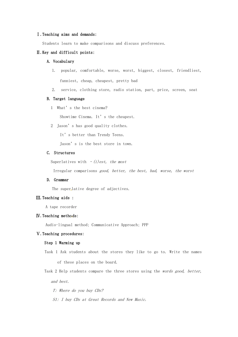 湖南省怀化市会同三中八年级英语上册《Unit 12 What’s the best radio station》教学设计 人教新目标版_第2页