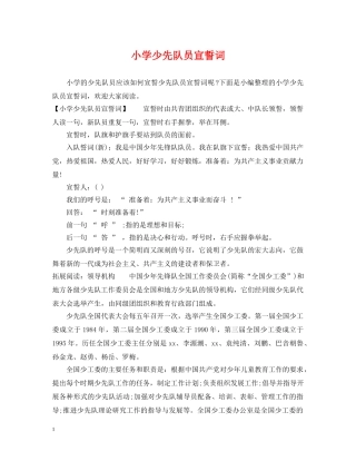小学少先队员宣誓词 