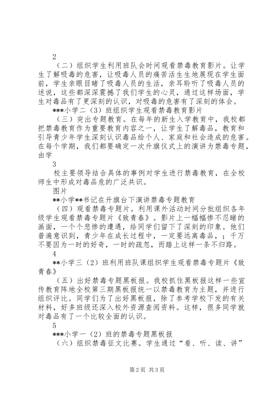 小学XX年禁毒工作总结 _第2页