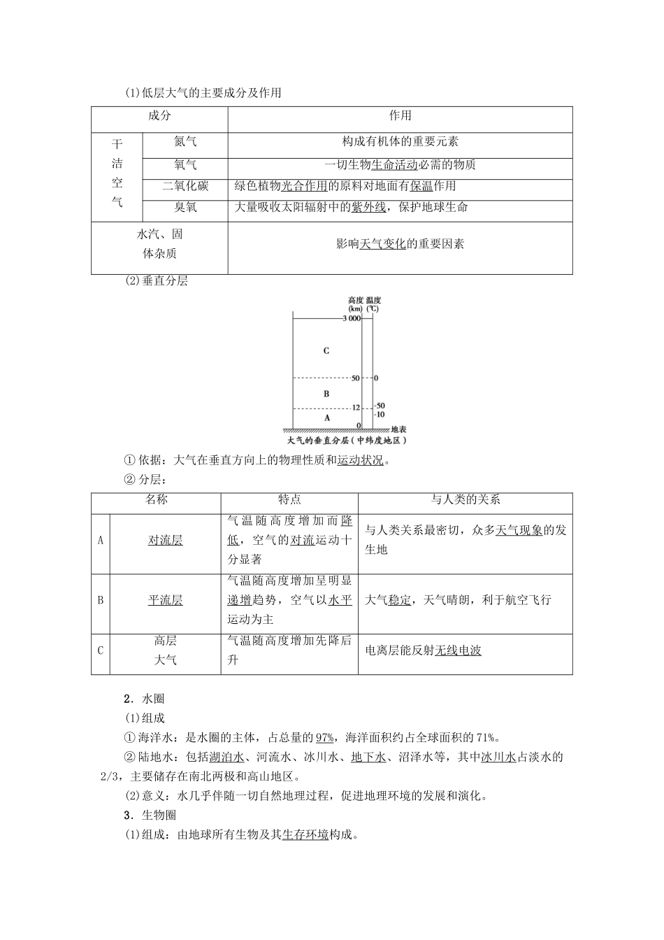 高中地理 第1章 宇宙中的地球 第4节 地球的圈层结构学案 中图版必修1-中图版高一必修1地理学案_第2页