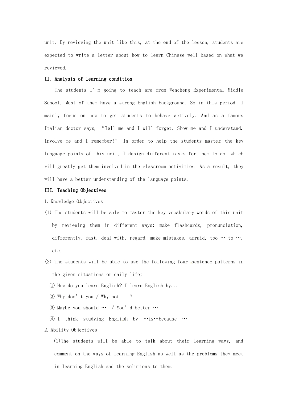 福建省长泰县第一中学九年级英语全册《Unit 1 How do you study for a test》教案2 人教新目标版_第2页