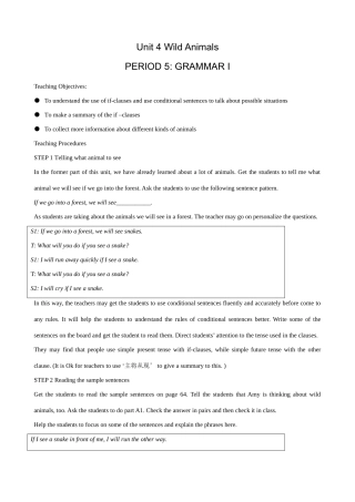 牛津版八年级英语Unit 4 Wild Animals(5)GRAMMAR I