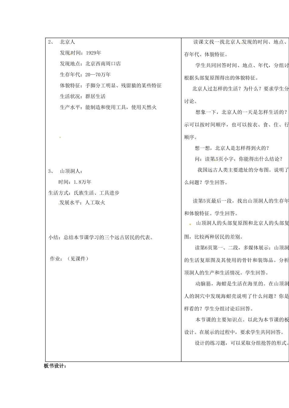 2014七年级历史上册 第1课 祖国境内的远古居民教案 （新版）新人教版_第3页