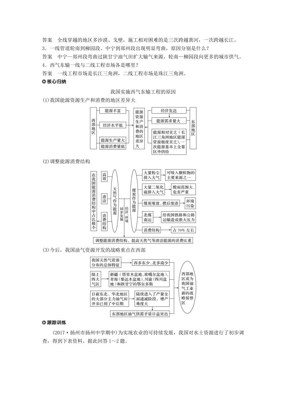 高中地理 第5章 区际联系与区域协调发展 第一节 资源的跨区域调配——以我国西气东输为例学案 新人教版必修3-新人教版高一必修3地理学案_第3页
