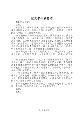 团支书年底总结 