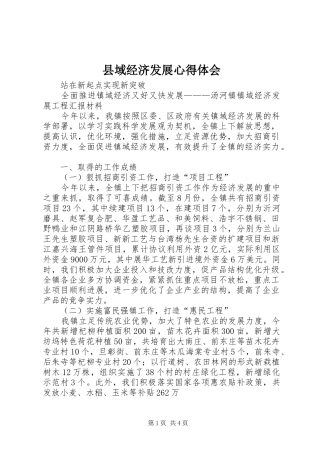 县域经济发展体会心得