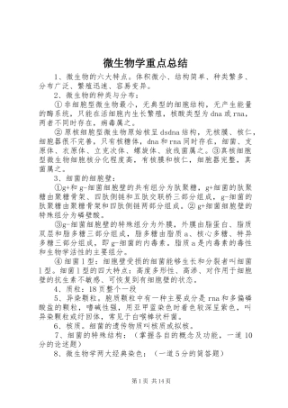 微生物学重点总结 