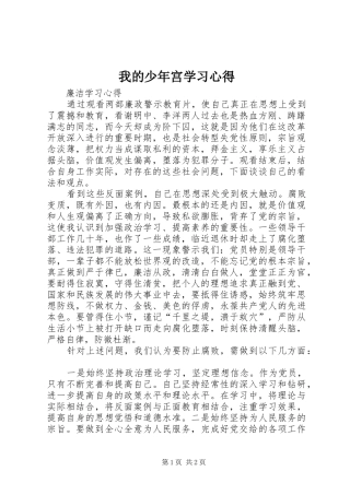 我的少年宫学习体会