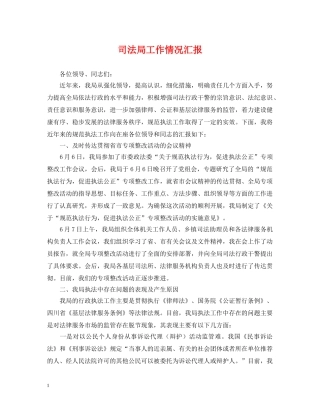 司法局工作情况汇报 