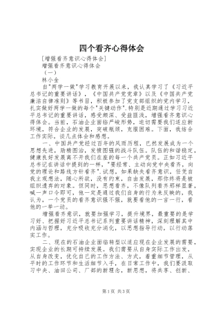 四个看齐体会心得