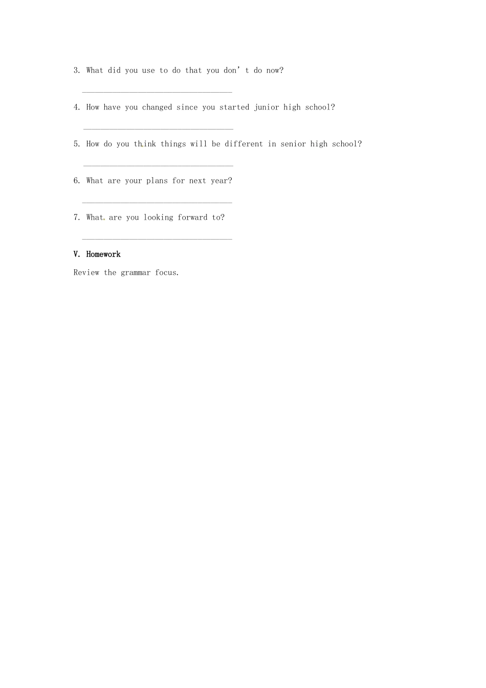 秋九年级英语全册 Unit 10《I remember meeting all of you in Grade 6》（Section A Grammar-4b）教案 （新版）鲁教版五四制-鲁教版五四制初中九年级全册英语教案_第3页