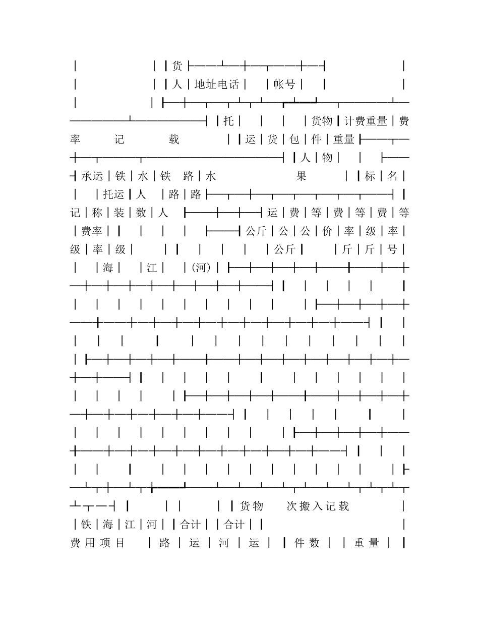 水陆联运货物运单 _第2页