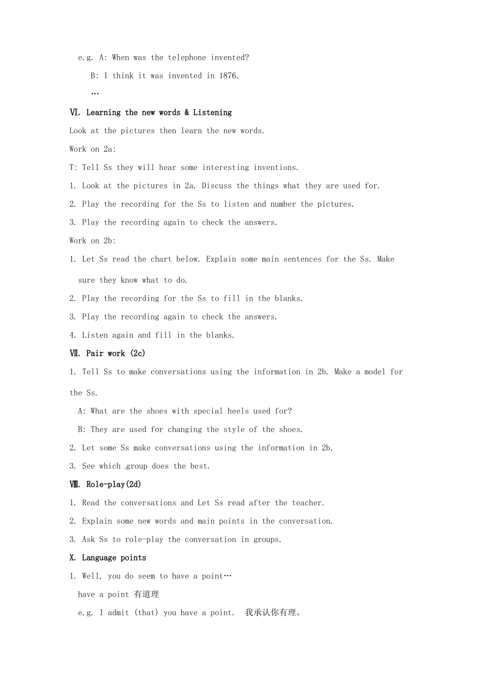 湖南省株洲县渌口镇初级中学九年级英语上册 Unit 6 When was it invented 教案 （新版）人教新目标版_第3页