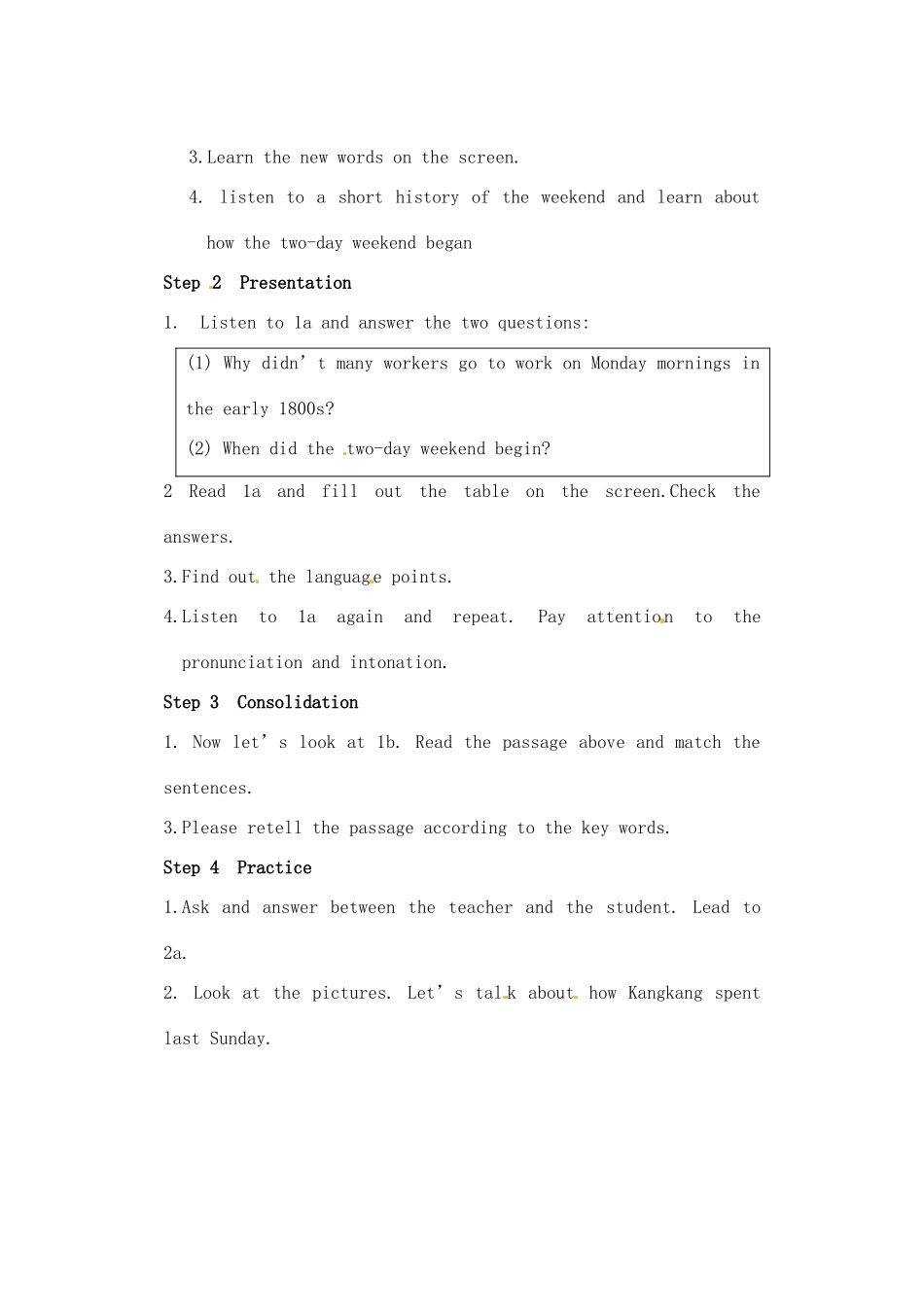 福建省福州市第四十一中学八年级英语上册 Unit 3 Our Hobbies Topic 3 What were you doing from seven to nine yesterday Section C教案 仁爱版_第2页