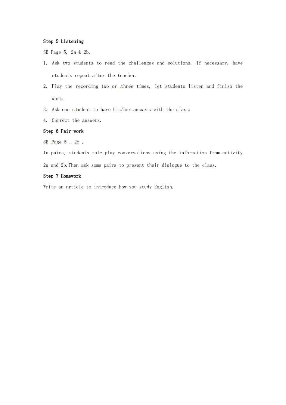 河南省南乐县张果屯乡中学九年级英语《Unit 1 How do you study for a test：Period 2》教案 人教新目标版_第2页