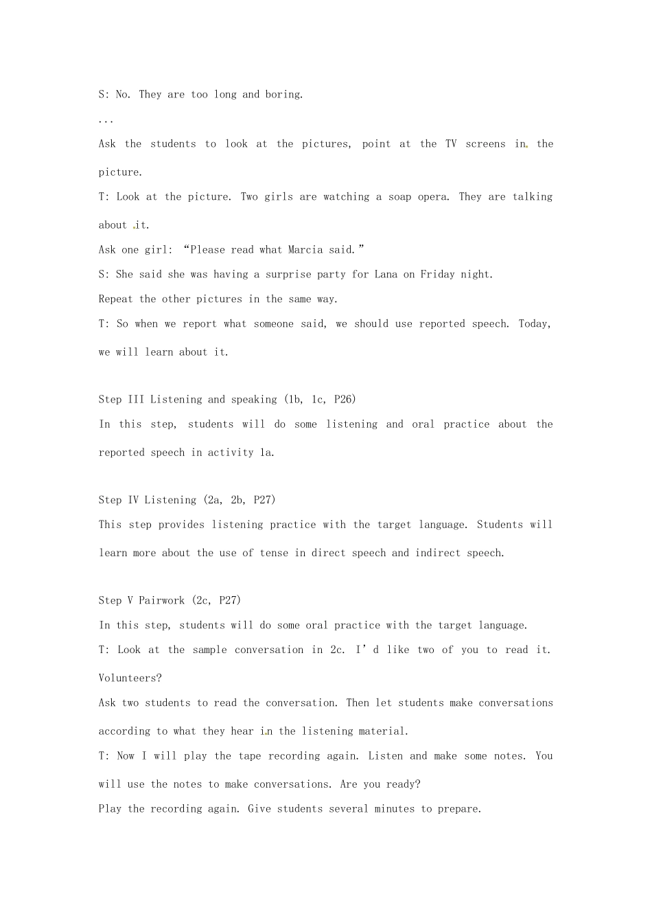 辽宁省辽阳市第九中学八年级英语下册《Unit 4 He said I was hard-working.》period1教案 人教新目标版_第3页