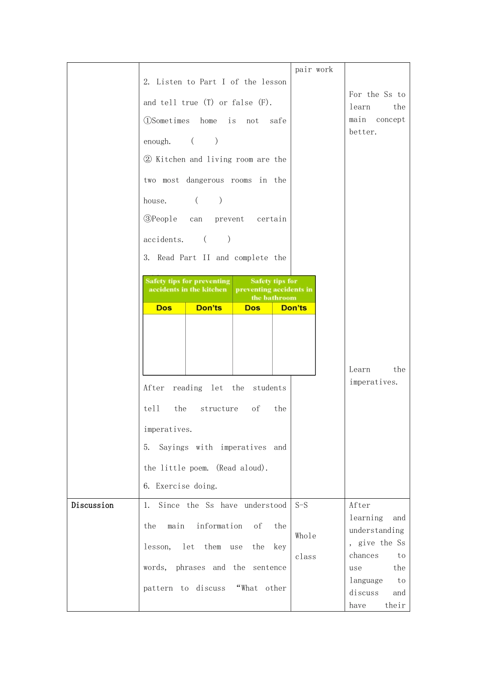 秋九年级英语上册 Unit 3《Lesson 16 How Safe Is Your Home》教案 （新版）冀教版-（新版）冀教版初中九年级上册英语教案_第2页