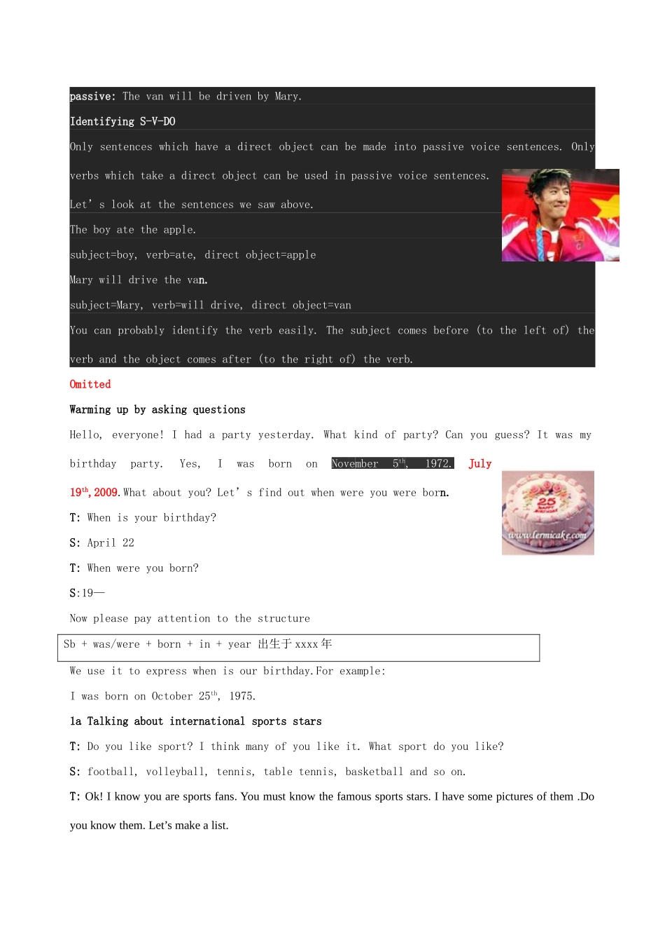 浙江省湖州市环渚学校八年级英语上册 Unit 9 When was he born 教案 人教新目标版_第2页