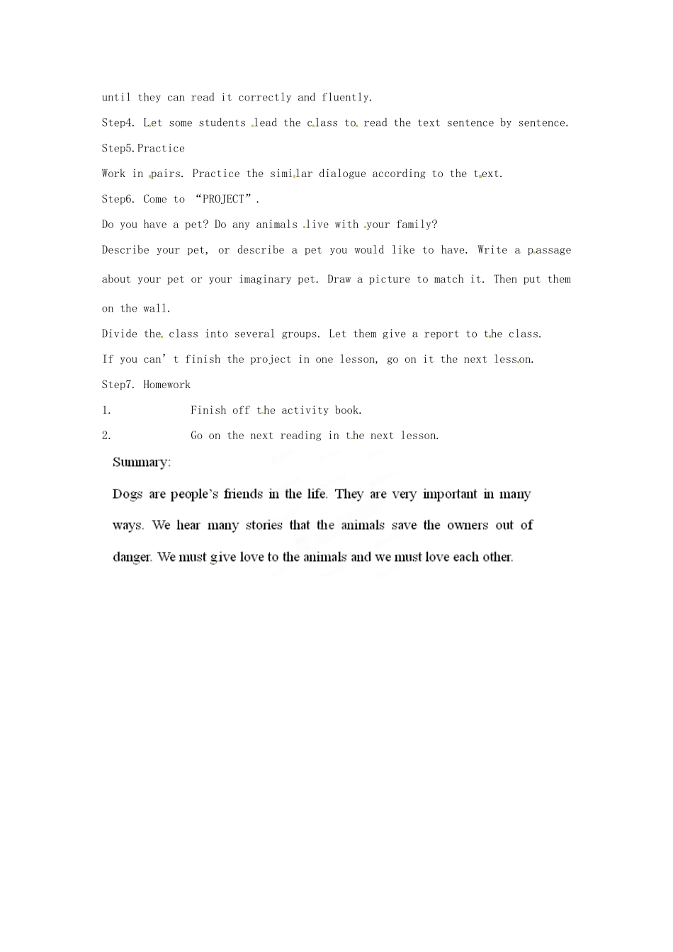 河北省衡水市景县黎阳学校八年级英语下册 lesson 17《People Love Pets》教案 冀教版_第2页