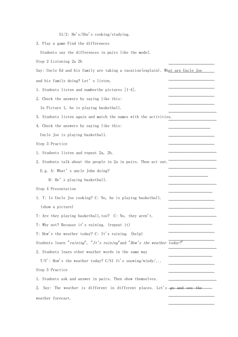 浙江省温州市瓯海区实验中学七年级英语下册《Unit 11 What do you think of game shows》Period 1 教案 人教新目标版_第2页