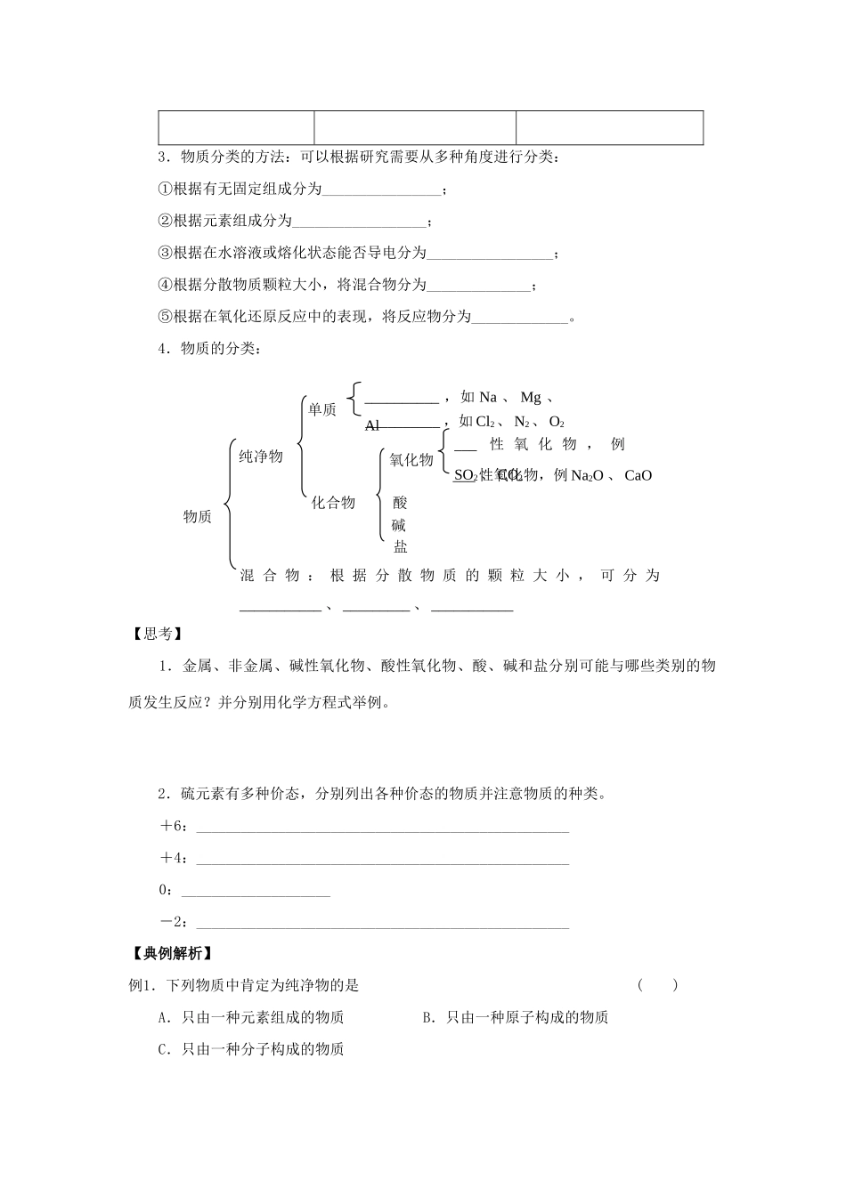 高中化学 《元素与物质的分类》学案5 鲁科版必修1_第2页