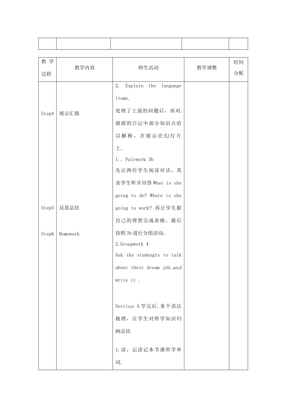 辽宁省凌海市石山初级中学八年级英语上册 Unit 10 I am going to be a basketball player（第2课时）教案 人教新目标版_第3页