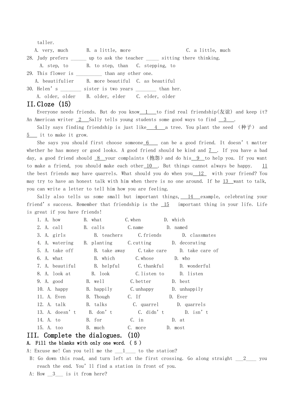 四川省成都市实验2011九级英语上学期期中考试实验班无答案 _第3页