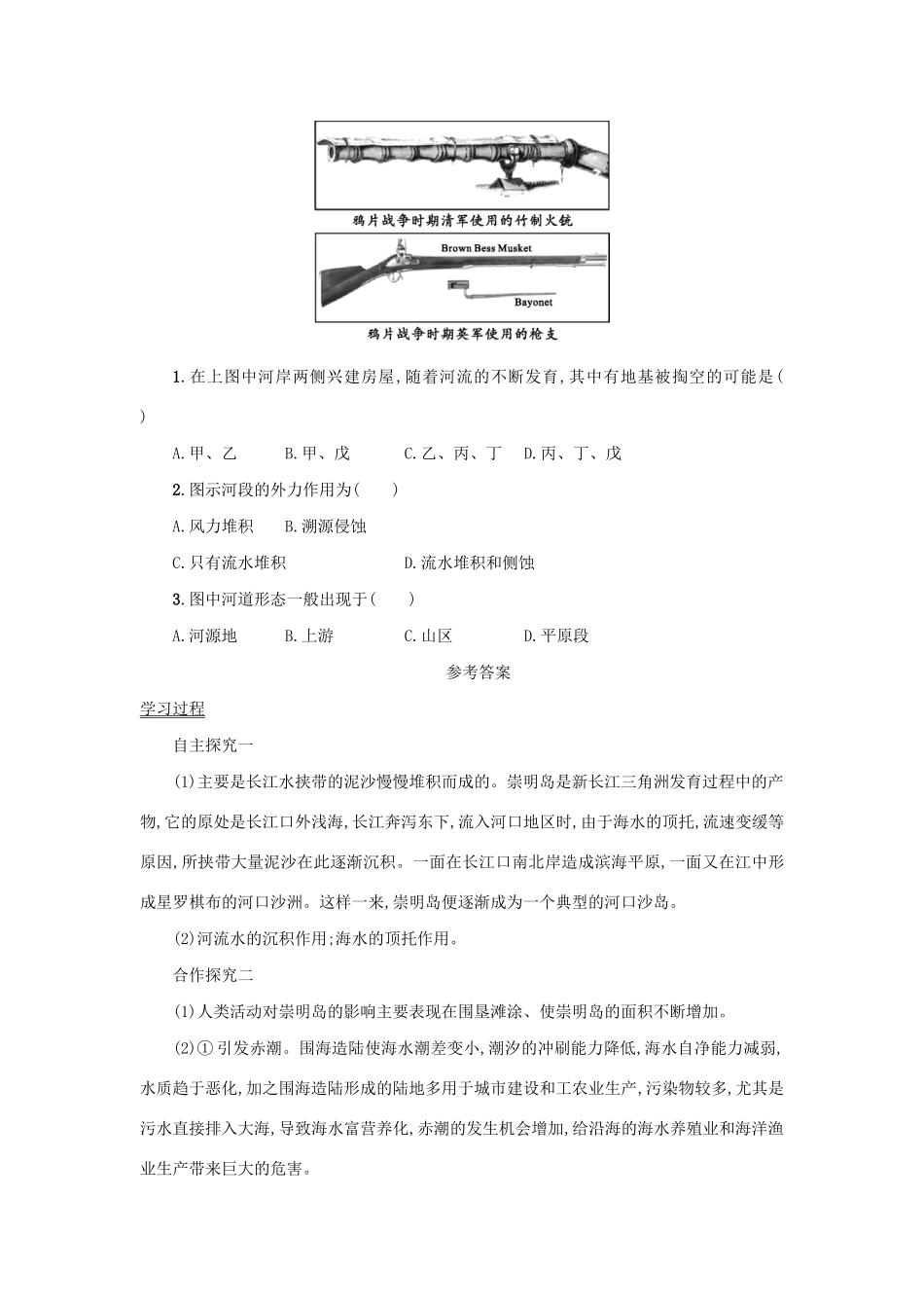 高中地理 第四章 地表形态的塑造 问题研究 崇明岛的未来是什么样子学案（含解析）新人教版必修1-新人教版高一必修1地理学案_第3页