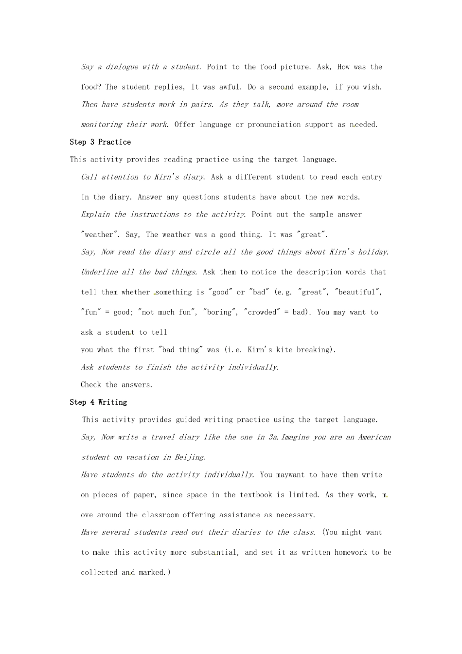 河南省南乐县张果屯乡中学七年级英语下册《Unit 10 Where did you go on vacation Selfcheck》教案 人教新目标版_第2页