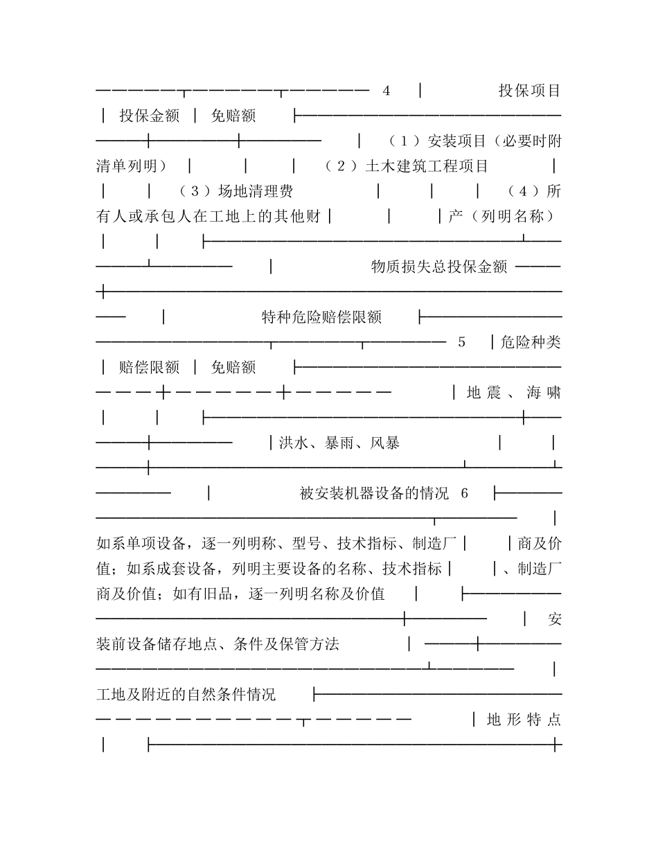 投保申请书（安装工程） _第2页