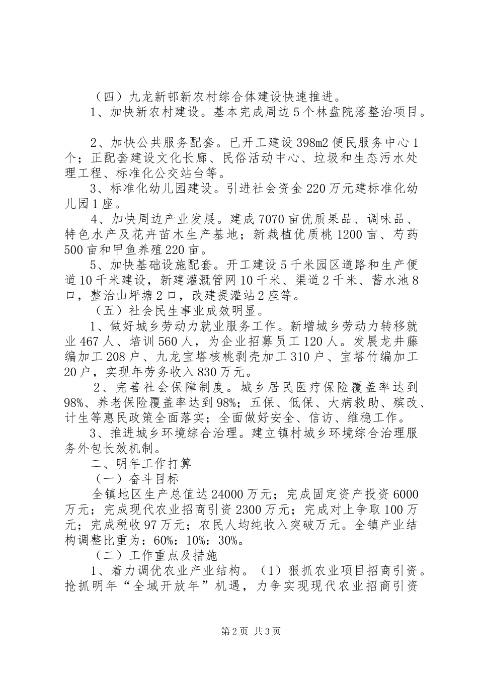乡镇党委年度农村工作总结 _第2页