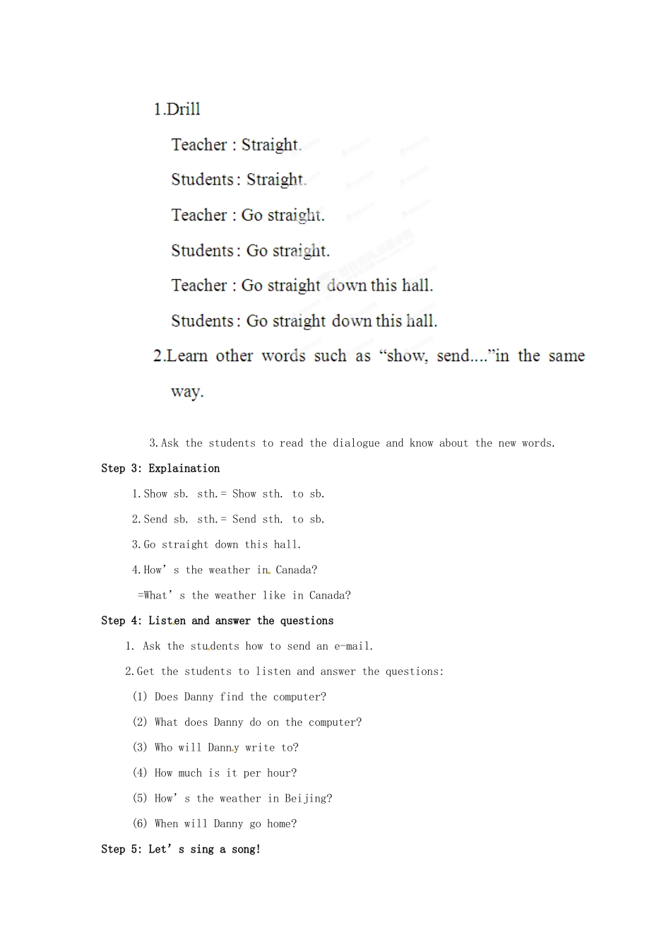 河南省濮阳市南乐县西邵中学七年级英语下册《Lesson 21 Sending an E-mail》教学设计 冀教版_第2页