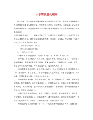 小学班级量化细则 