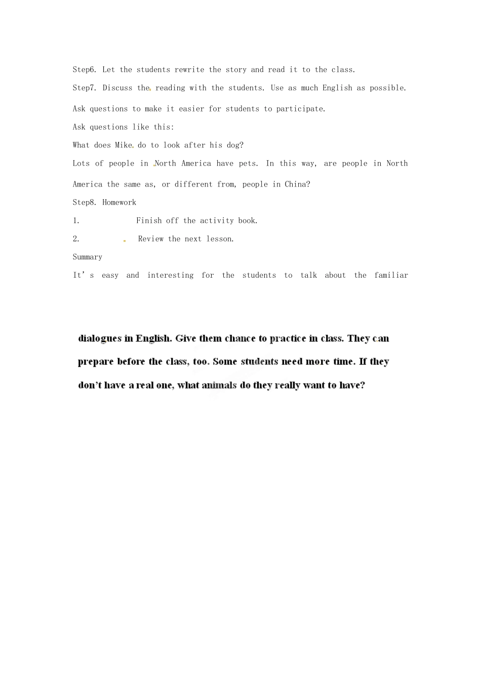 河北省衡水市景县黎阳学校八年级英语下册 lesson 18《Brandy Hates Cats》教案 冀教版_第2页