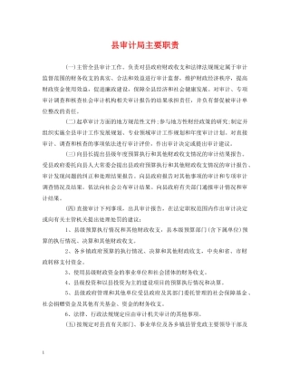 县审计局主要职责 