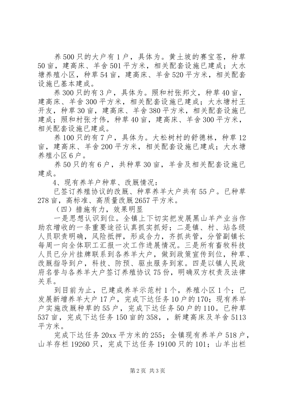 乡镇发展黑山羊产业自检自查总结汇报 _第2页
